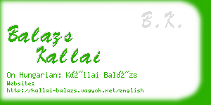 balazs kallai business card